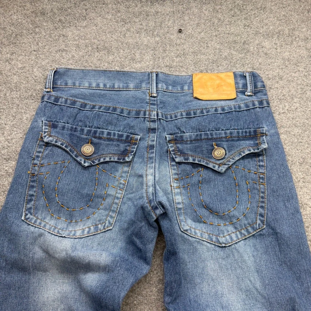 True Religion Ricky Straight Leg Jeans Blue Denim Made in USA Mens 36x33